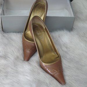 BROWNS COUTURE NUTMEG WITH GOLD EDGE SHOES